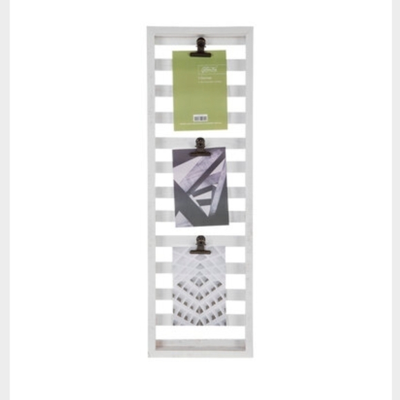 𝅺WHITE Wood Pallet Clip Photo Frame - Picture 1 of 6